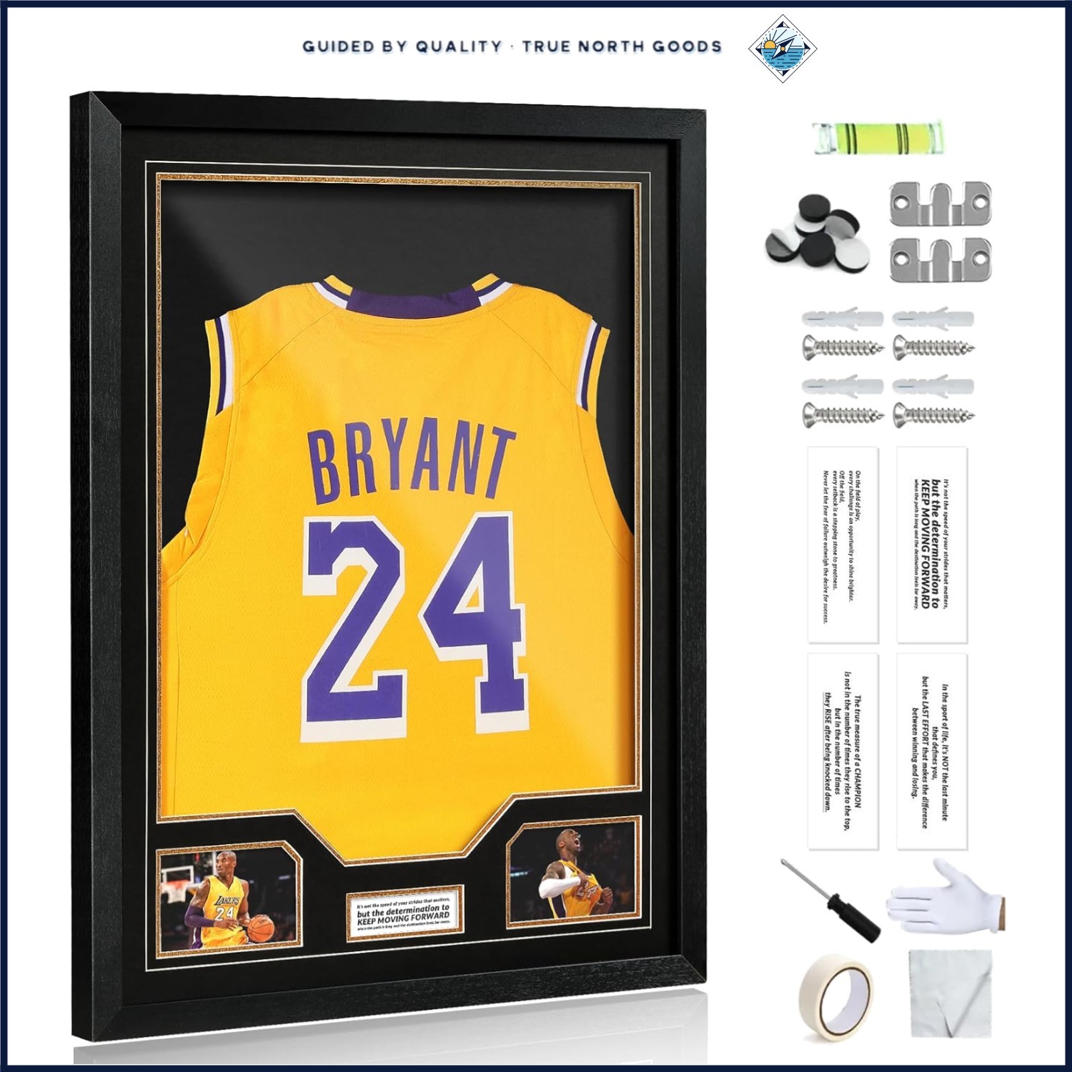 Sports Jersey Frame with Cleaning Kit and Decorative Cardstock for Wall Mounting