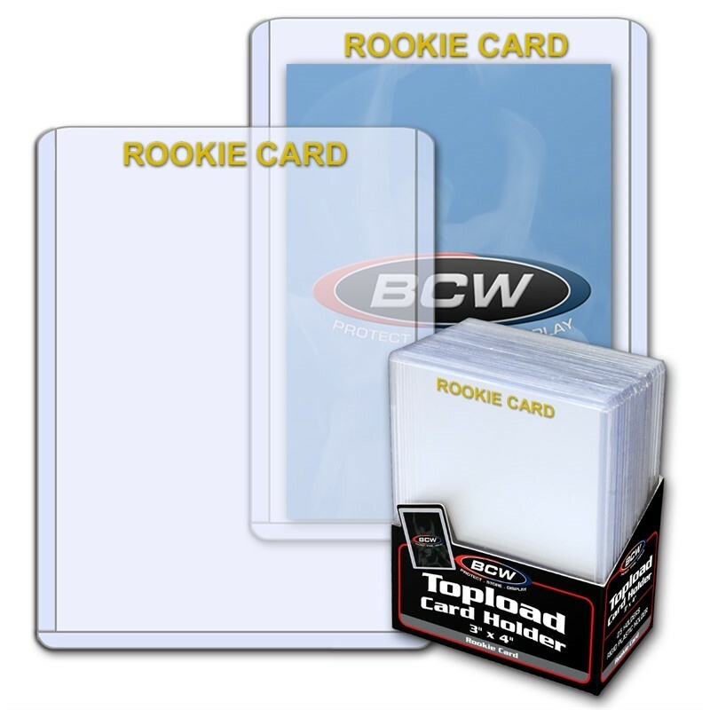 100 BCW 3×4 Rookie Card Gold Imprint Rigid Hard Plastic Holders baseball trading
