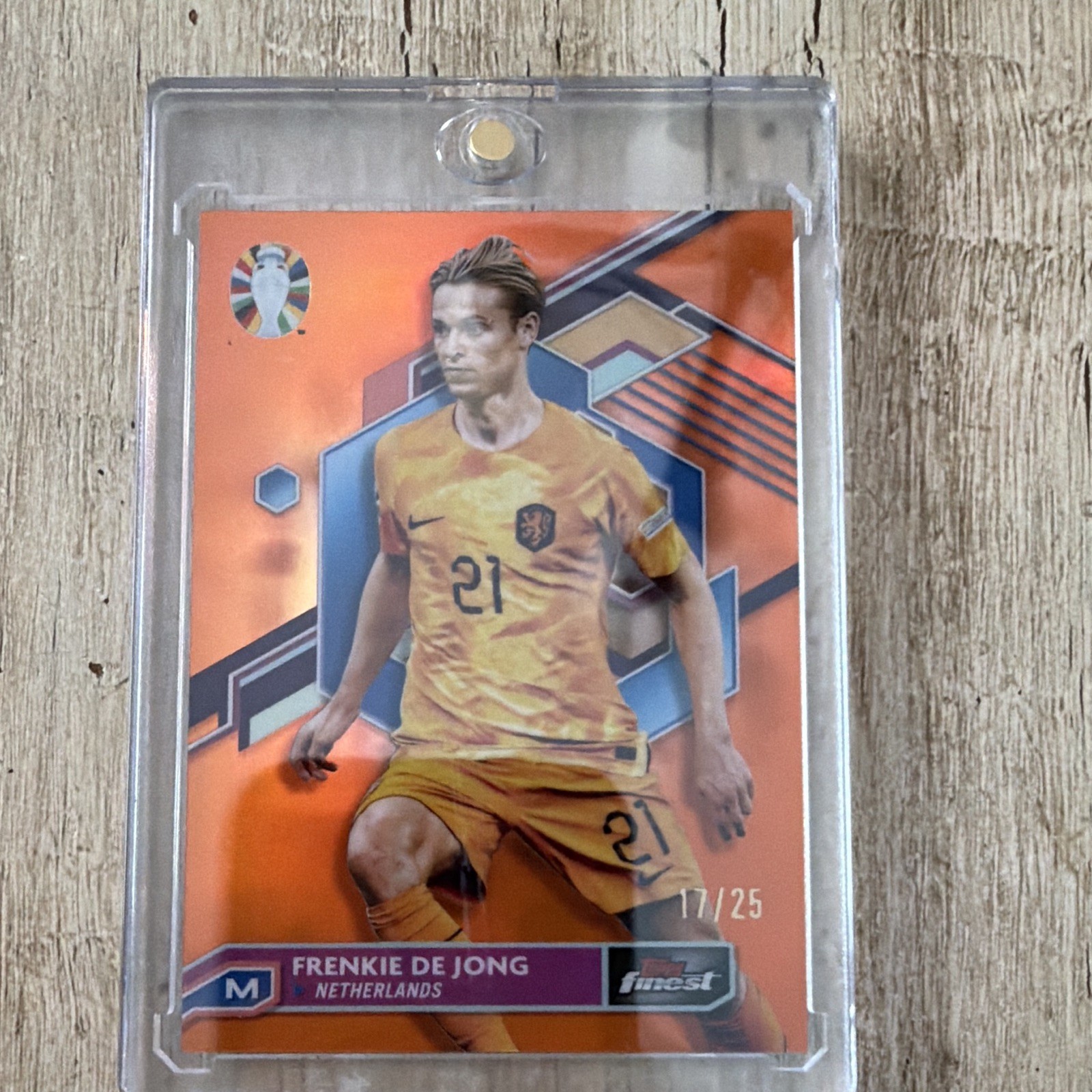 Topps 2023 Finest Road to UEFA Euro 2024 Frenkie de Jong NED #51 Orange /25