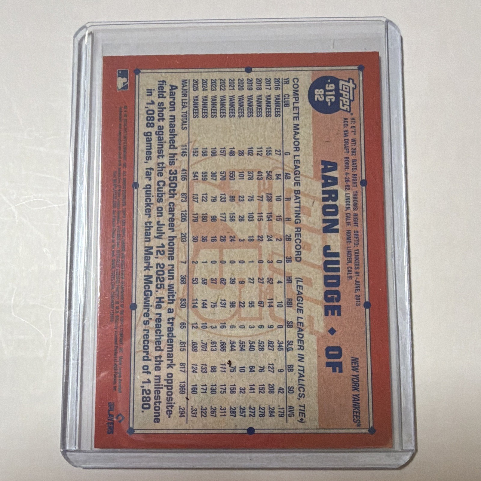 Topps 2024 Chrome 1991 Mojo Refractor Aaron Judge #91C-82