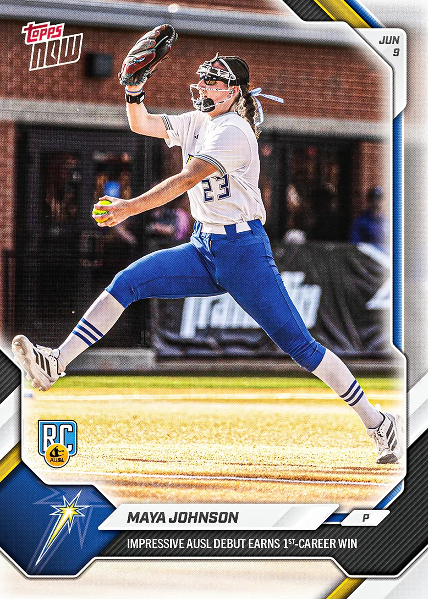 Maya Johnson RC Debut 1st Win 2026 AUSL Topps NOW Card 2