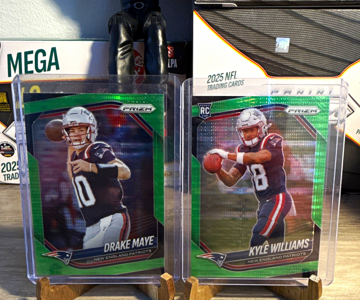2025 Panini NFL Patriots 2-Card Pulsar Drake Maye #165 Kyle Williams RC #336