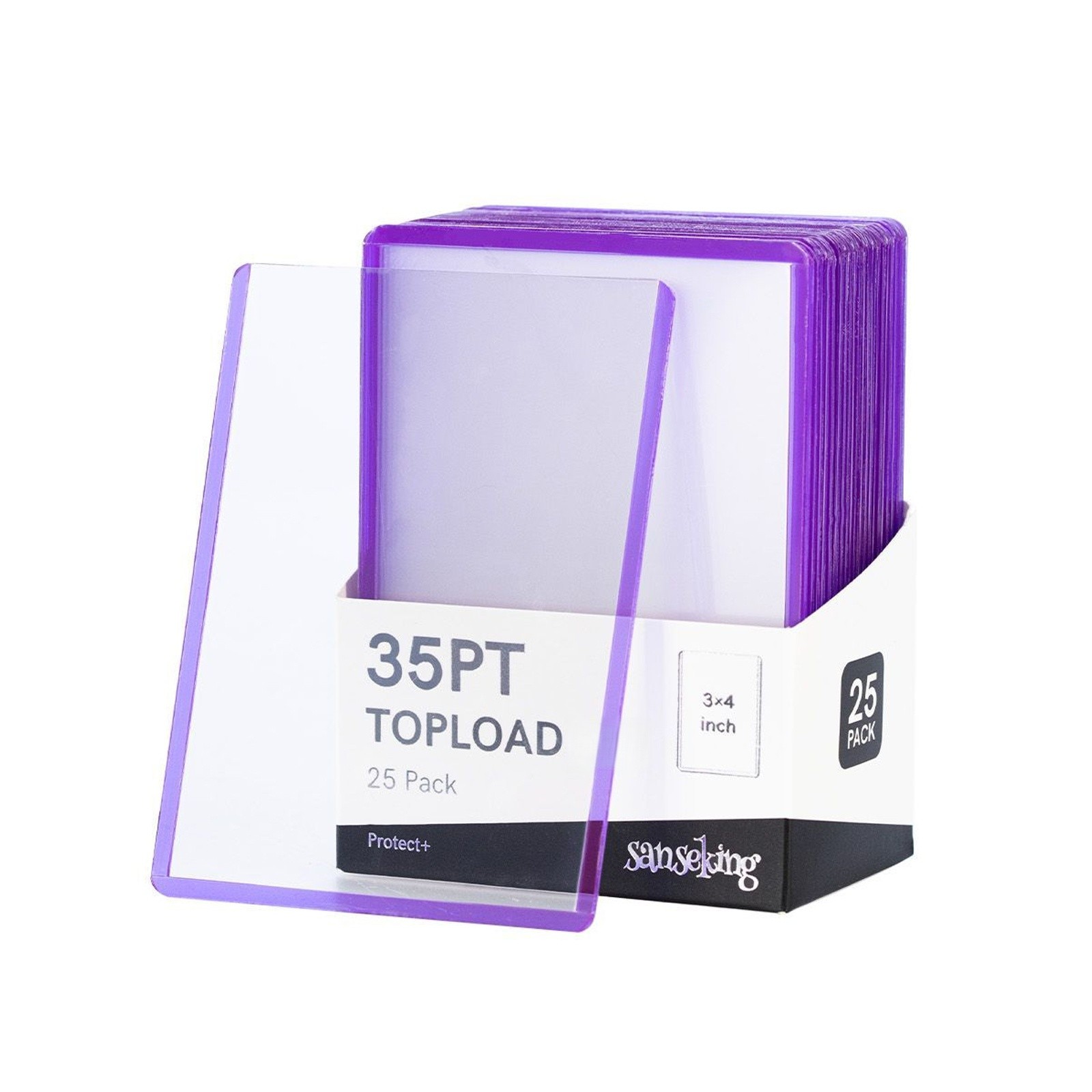 PVC Top Load Holders With Colorful Border, 3″ x 4″ Rigid Hard Card Sleeve 35pt