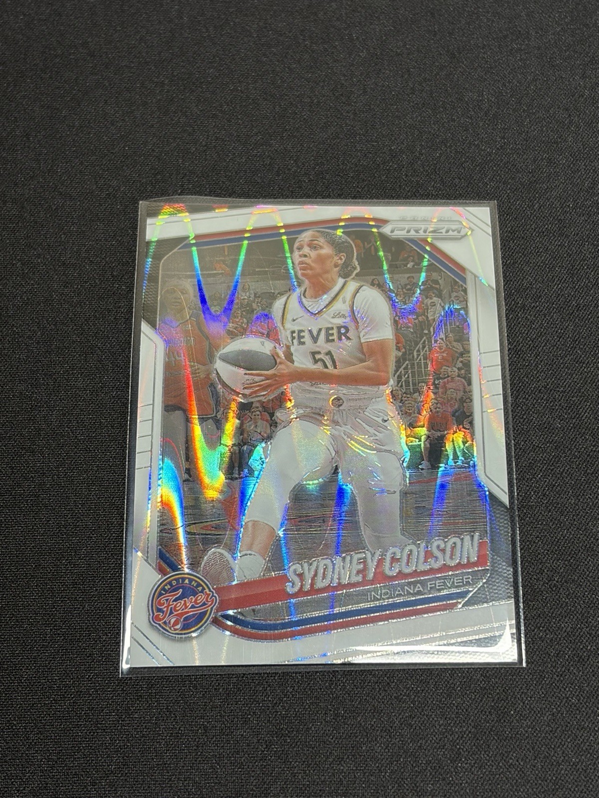 2025 Panini Prizm WNBA Sydney Colson White Seismic Prizm #1 Indiana Fever