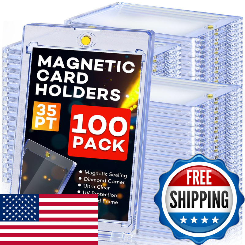 Zenowick 100Ct Magnetic Card Holders Magnetic 35Pt One Touch Card Holders U-V
