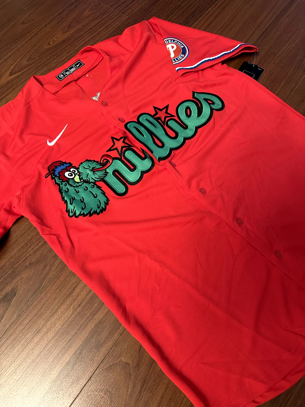 Red Men’s Philadelphia Phillies Philly Phanatic Stitched Jersey USA Seller