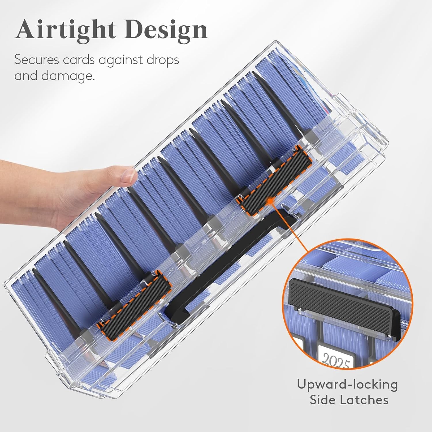 Large Capacity Card Storage Box with Adjustable Dividers for 900 Cards – 2 Pack