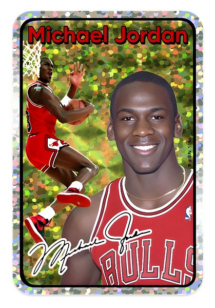 Michael AIR Jordan Rookie PHOTO MATCH Vending Sticker Sparkle Foil Prizm RC RARE