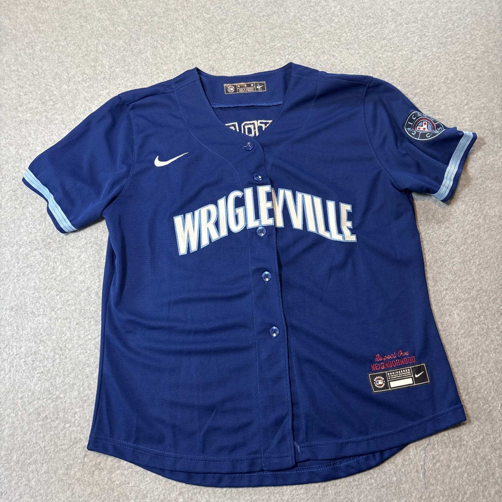 Women’s Chicago Cubs Wilson, Contreras Nike navy blue City Connect Jersey SZ XL