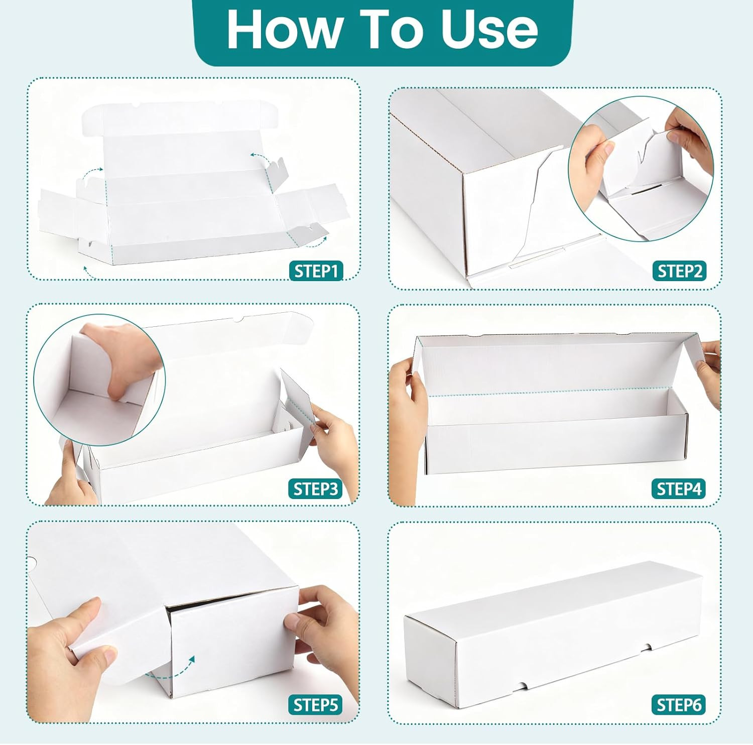 12-Pack 1100 Count Trading Card Storage Box, White Corrugated Cardboard Storage