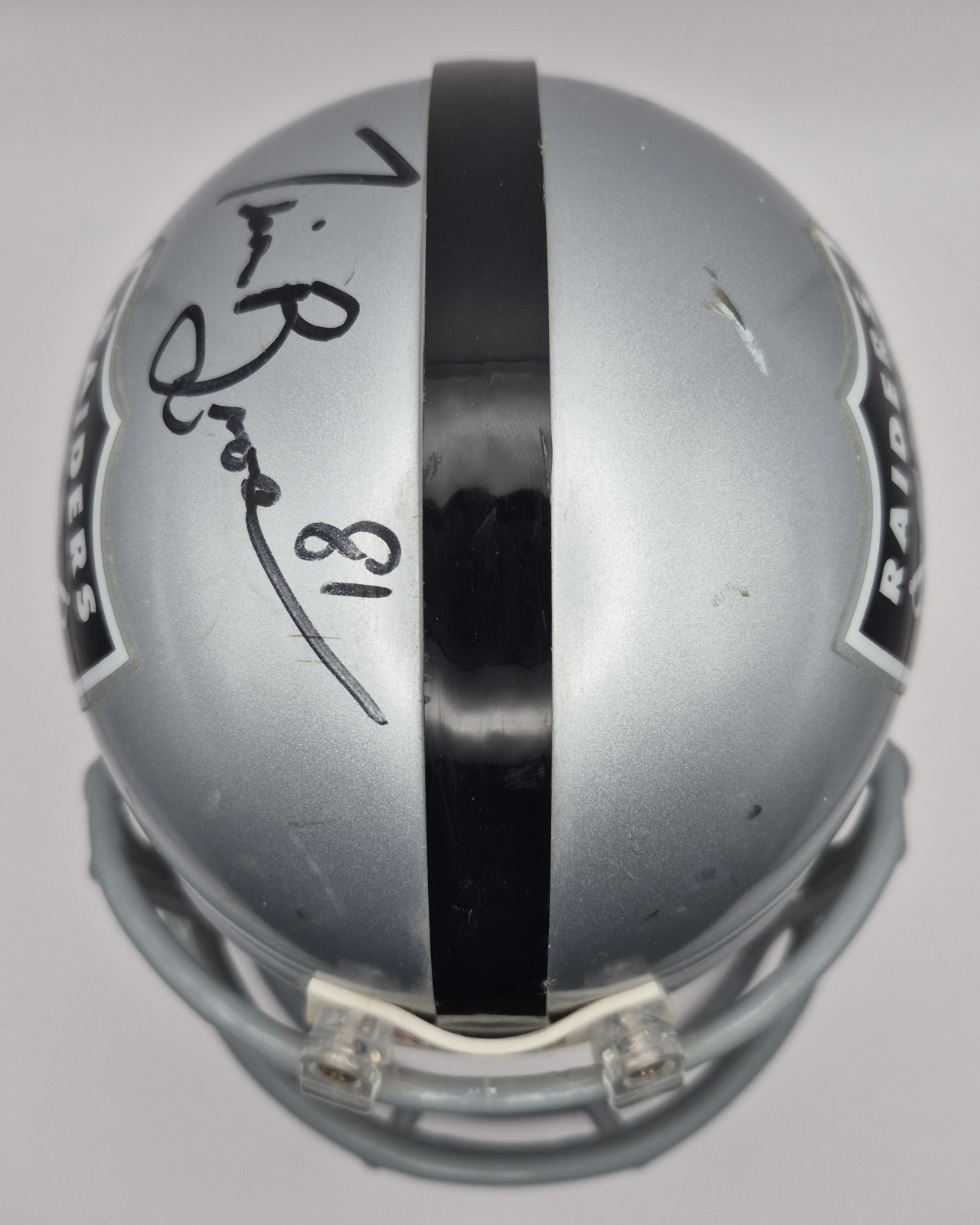 Oakland Raiders Tim Brown Signed Mini Helmet Riddell Autograghed