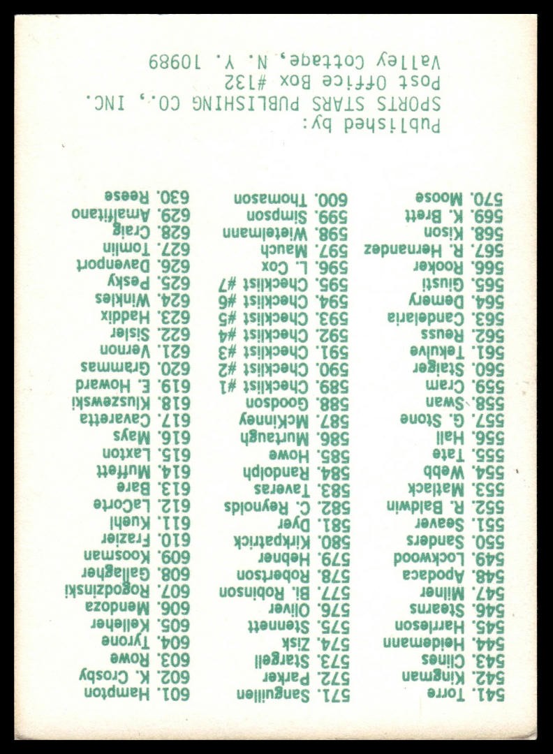 1976 SSPC Willie Mays / Herb Score CL, CPC #595 🔥