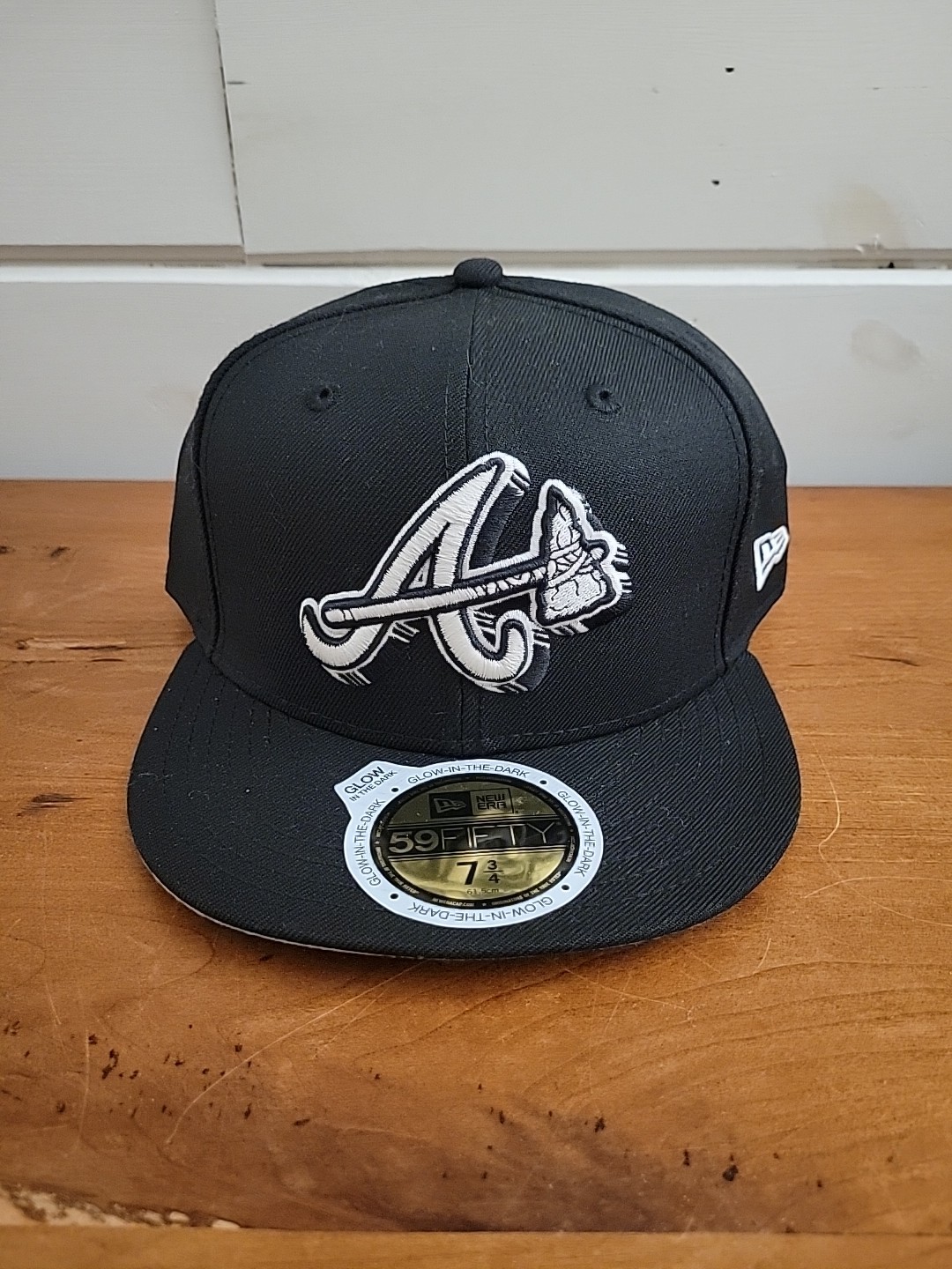 RARE New Era ATLANTA BRAVES MLB 59Fifty Hat Cap 7 3/4 3D Shadow Glow In The Dark