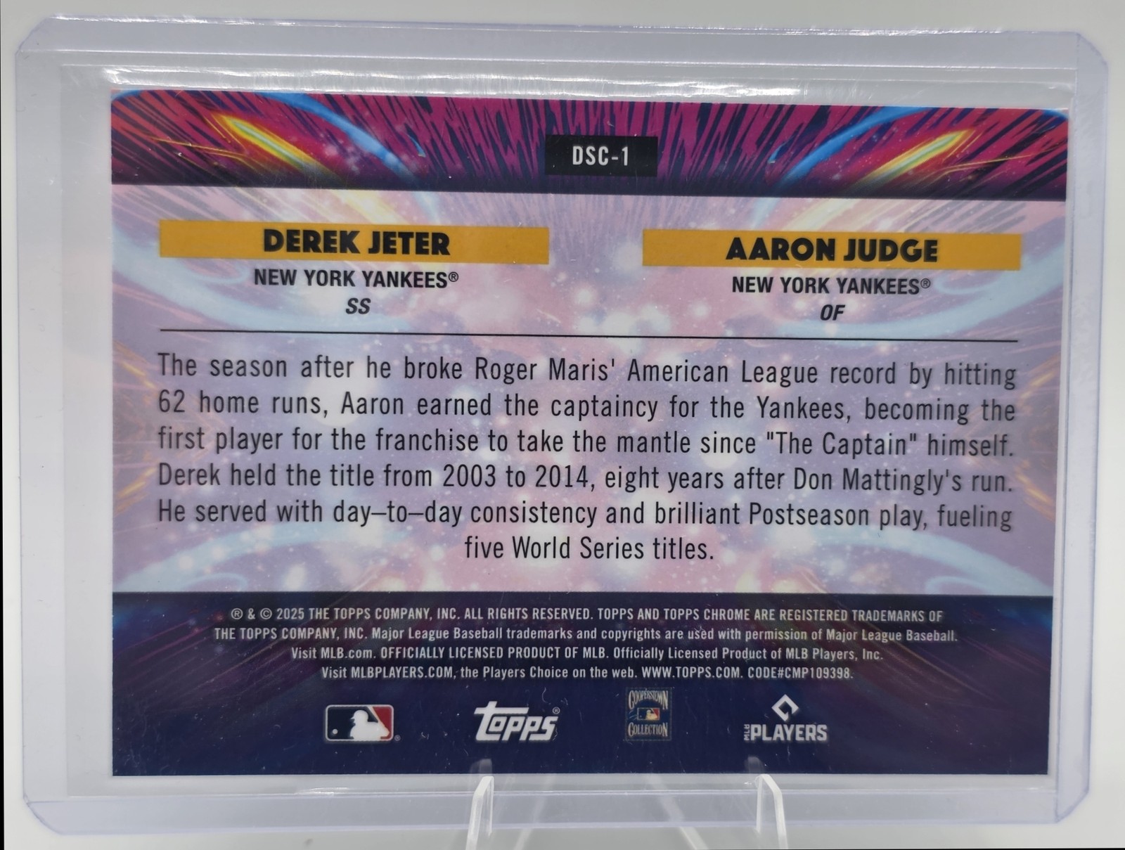 2025 Topps Cosmic Chrome Derek Jeter Aaron Judge #DSC-1 Star Clusters Yankees
