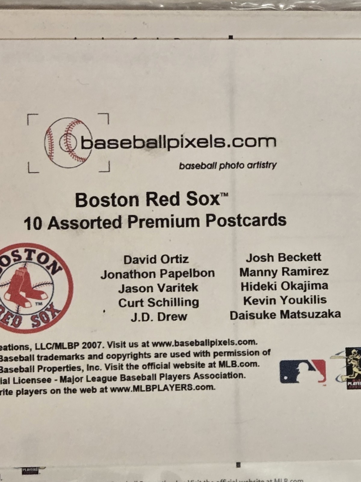 2007 BOSTON RED SOX – 10 Assorted Premium Postcards – Sealed Set