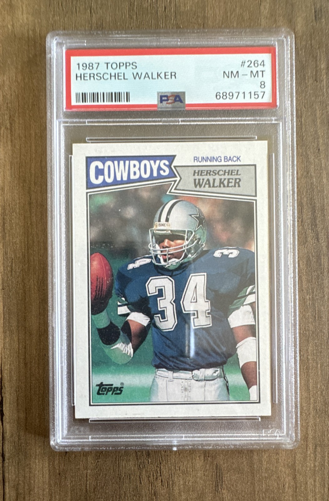 1987 Topps – Herschel Walker #264 Running Back in Dark Blue (RC) PSA 8