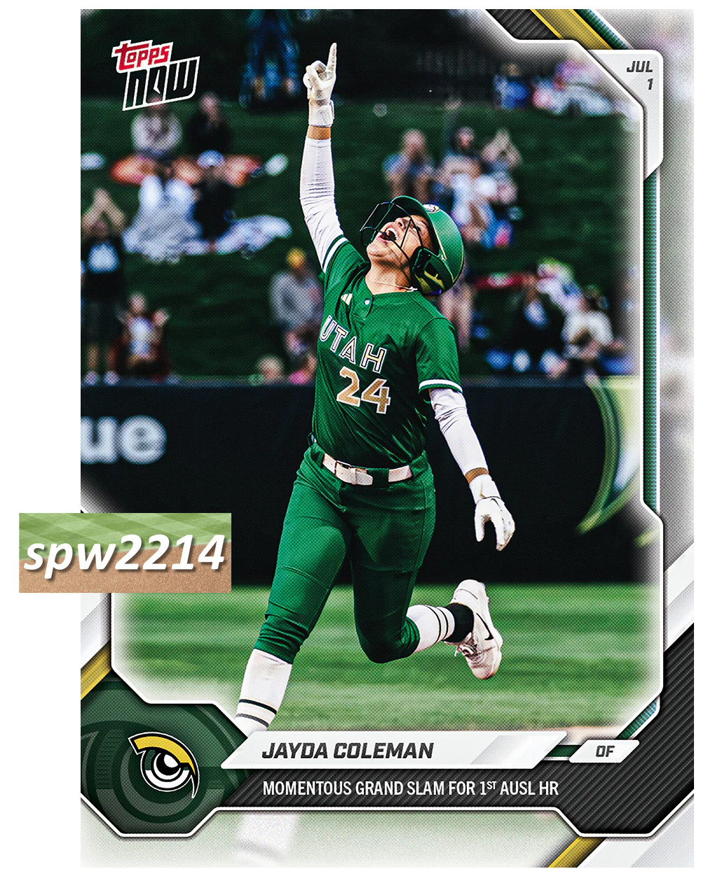 Jayda Coleman 2026 Topps Now AUSL Softball #28 – Presale