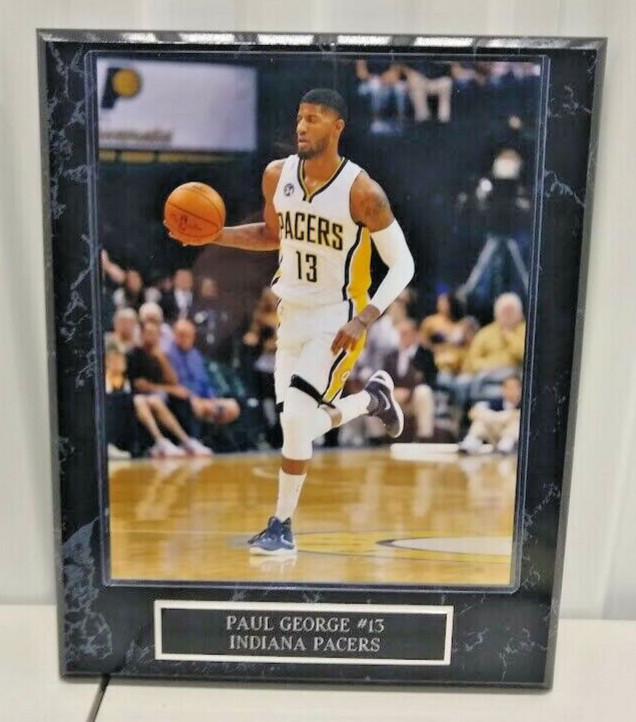 Paul George 10 1/2 x 13 Black Marble Plaque With 8×10 Photo-Indiana Pacers