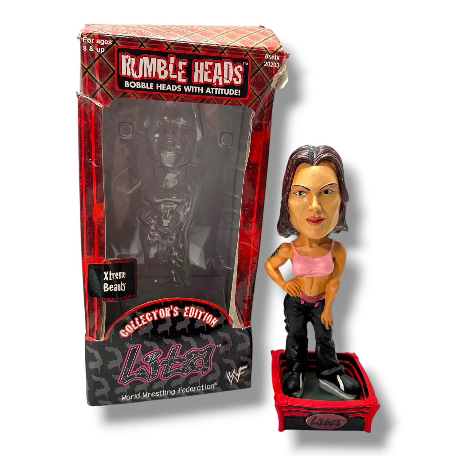 WWF Rumble Heads Lita Bobblehead Collectors Edition 2001 Series 1 Wrestling WWE