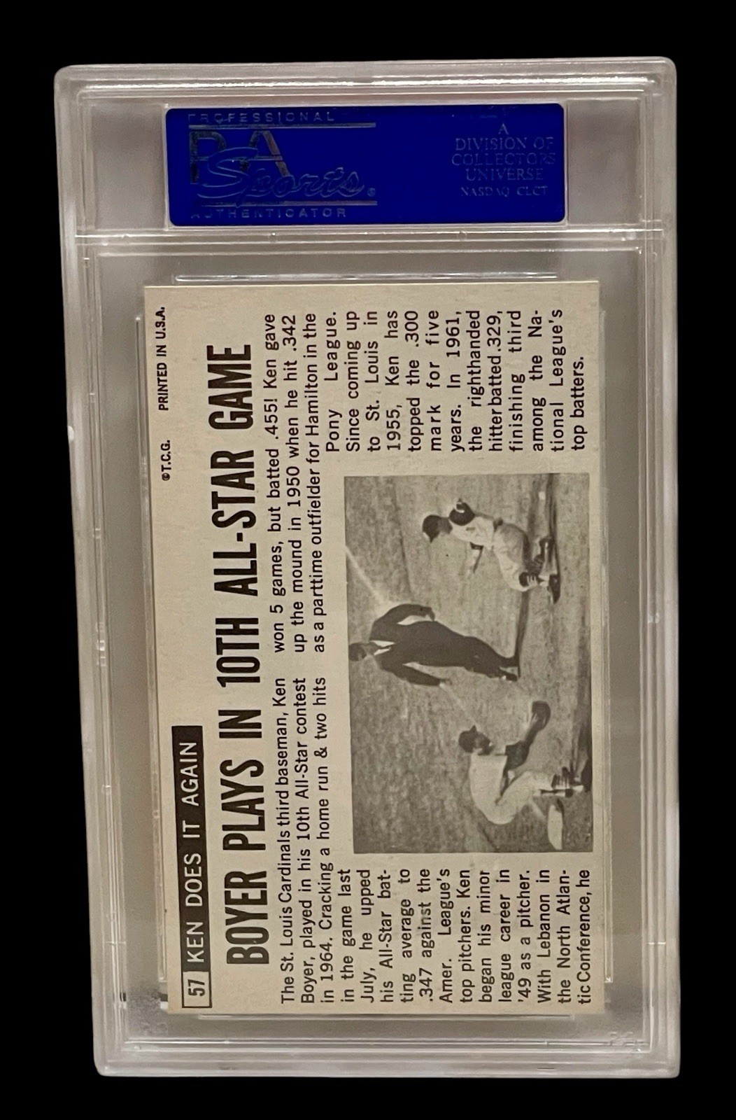Vintage 1964 Topps Giants #57 Ken Boyer Cardinals PSA EX-MT 6