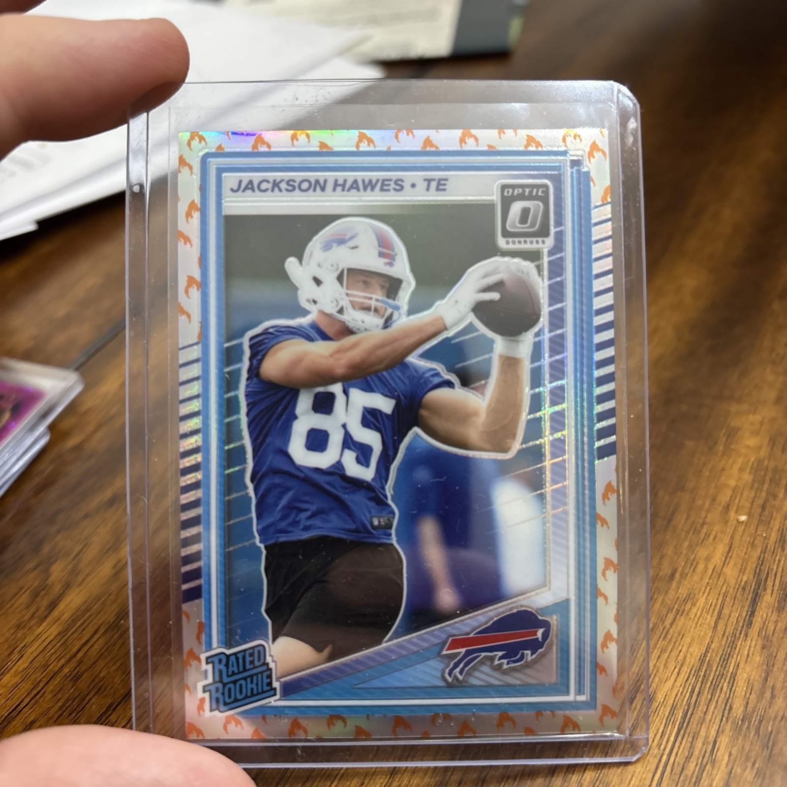 2025 Donruss Jackson Hawes Optic Preview Fire Emoji SSP Rated Rookie Bills