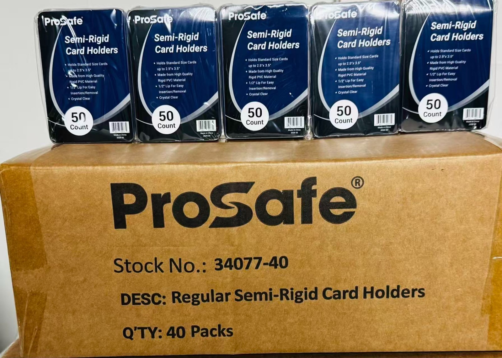 2000 PRO SAFE Regular Size Semi-rigid Card Holders – Wholesale – Free Shipping