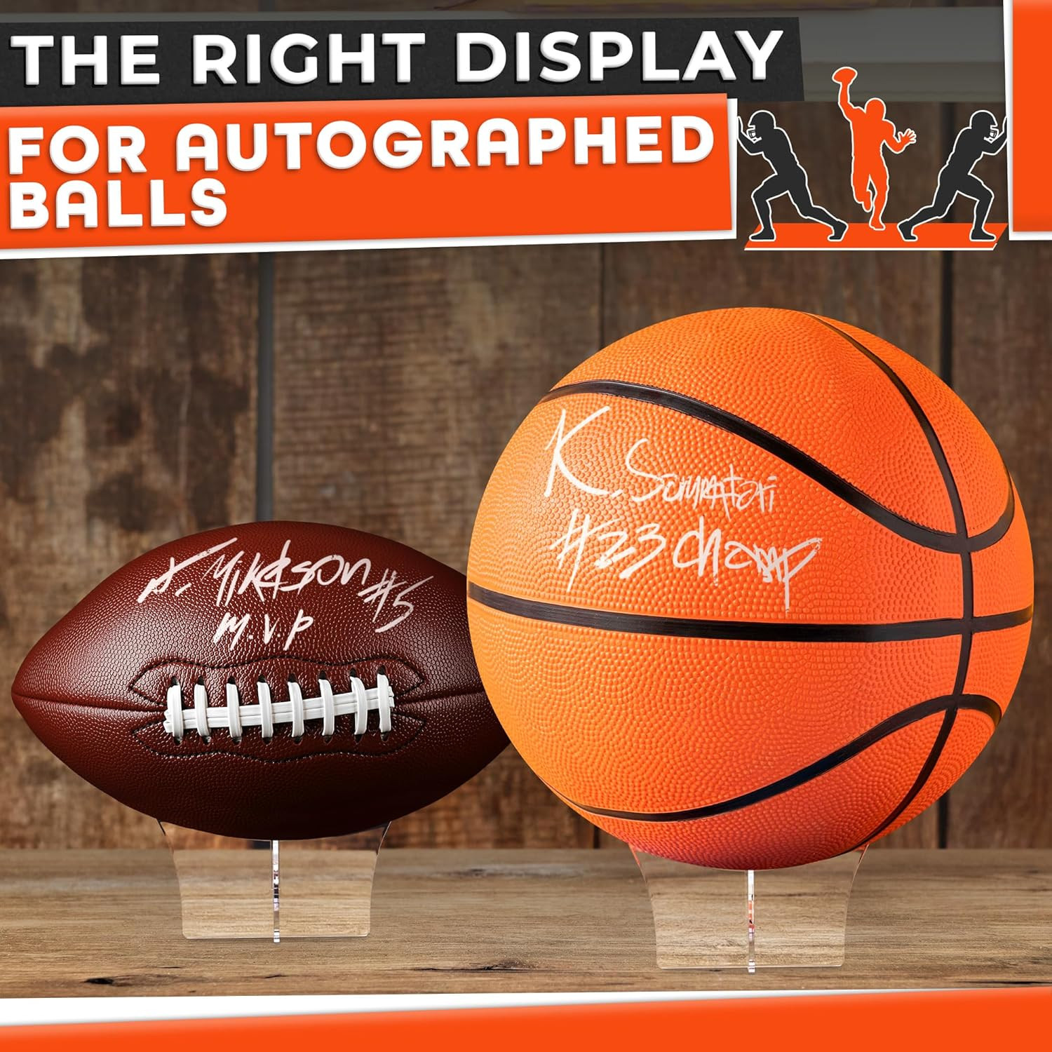 Basketball Stand Display & Holder – Non-Slip Mount Soccer Ball Stand Display wit