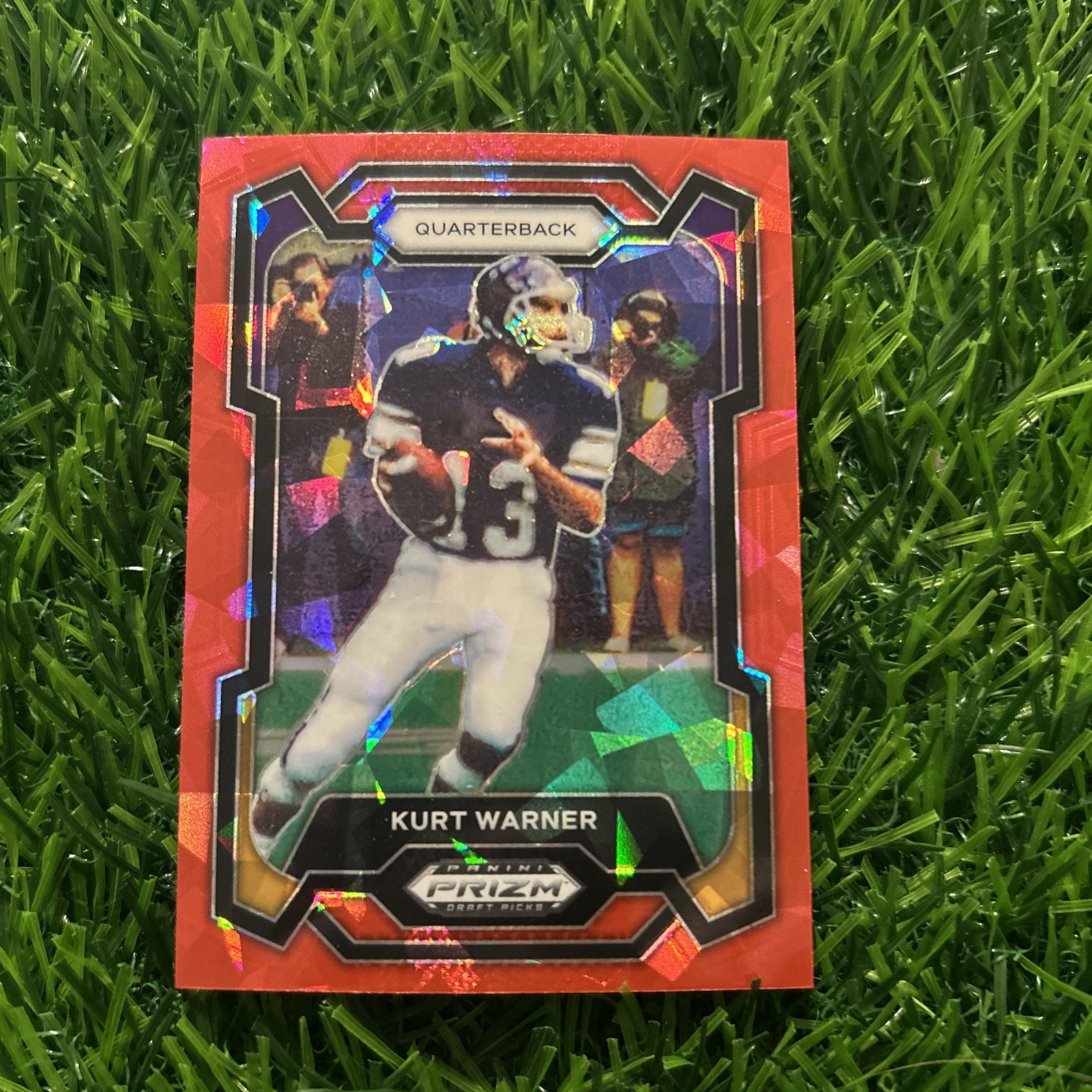 2024 Prizm Draft Picks Red Cracked Ice #1 Kurt Warner Northern Iowa Rams F48