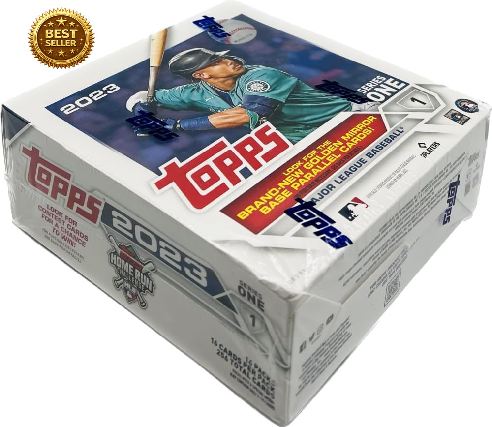 Topps 2023 Baseball Series 1 Giant Box – 16 Packs, 256 Cards, 1 Retail Exclusive