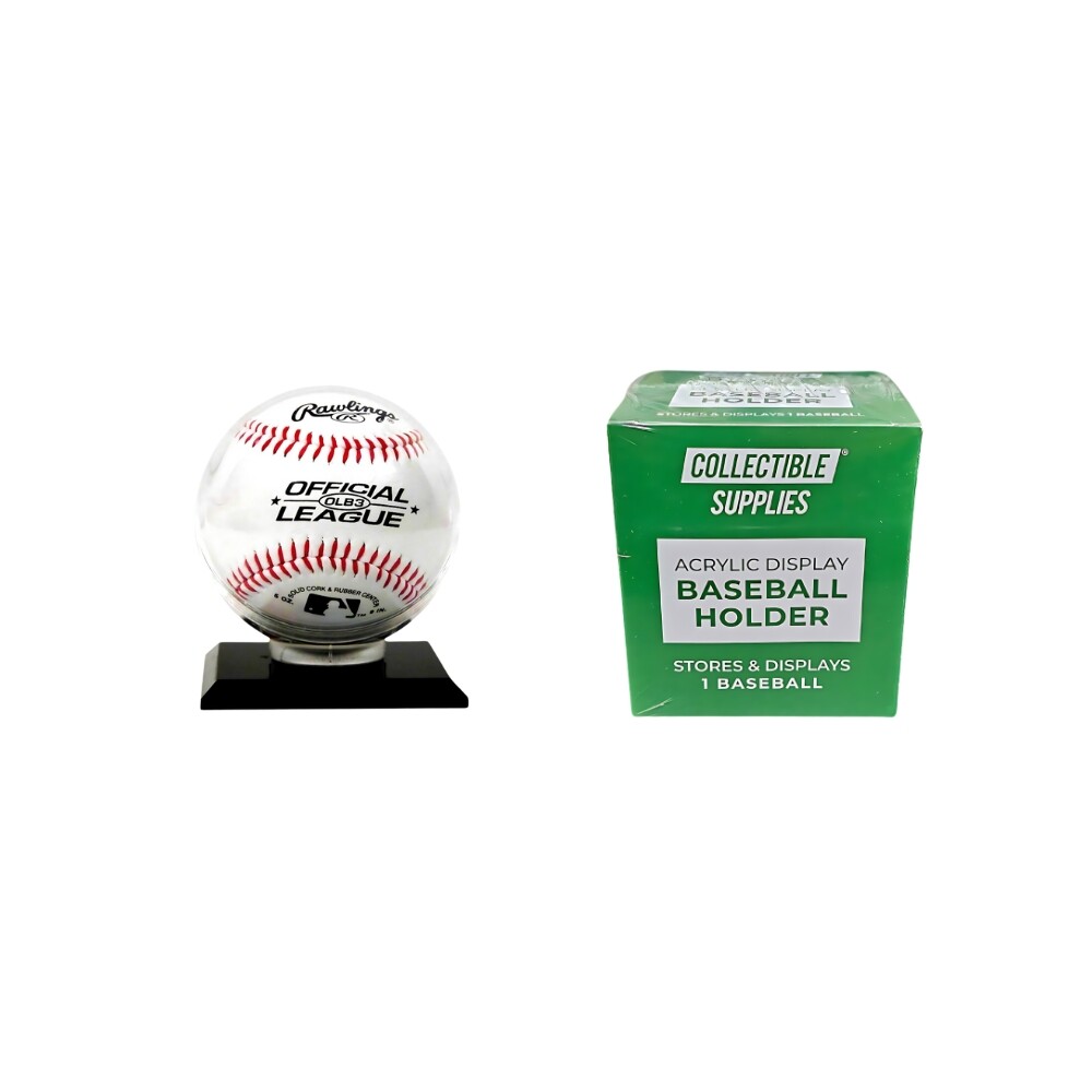 ACRYLIC BASEBALL DISPLAY CASE HOLDER with Black Base