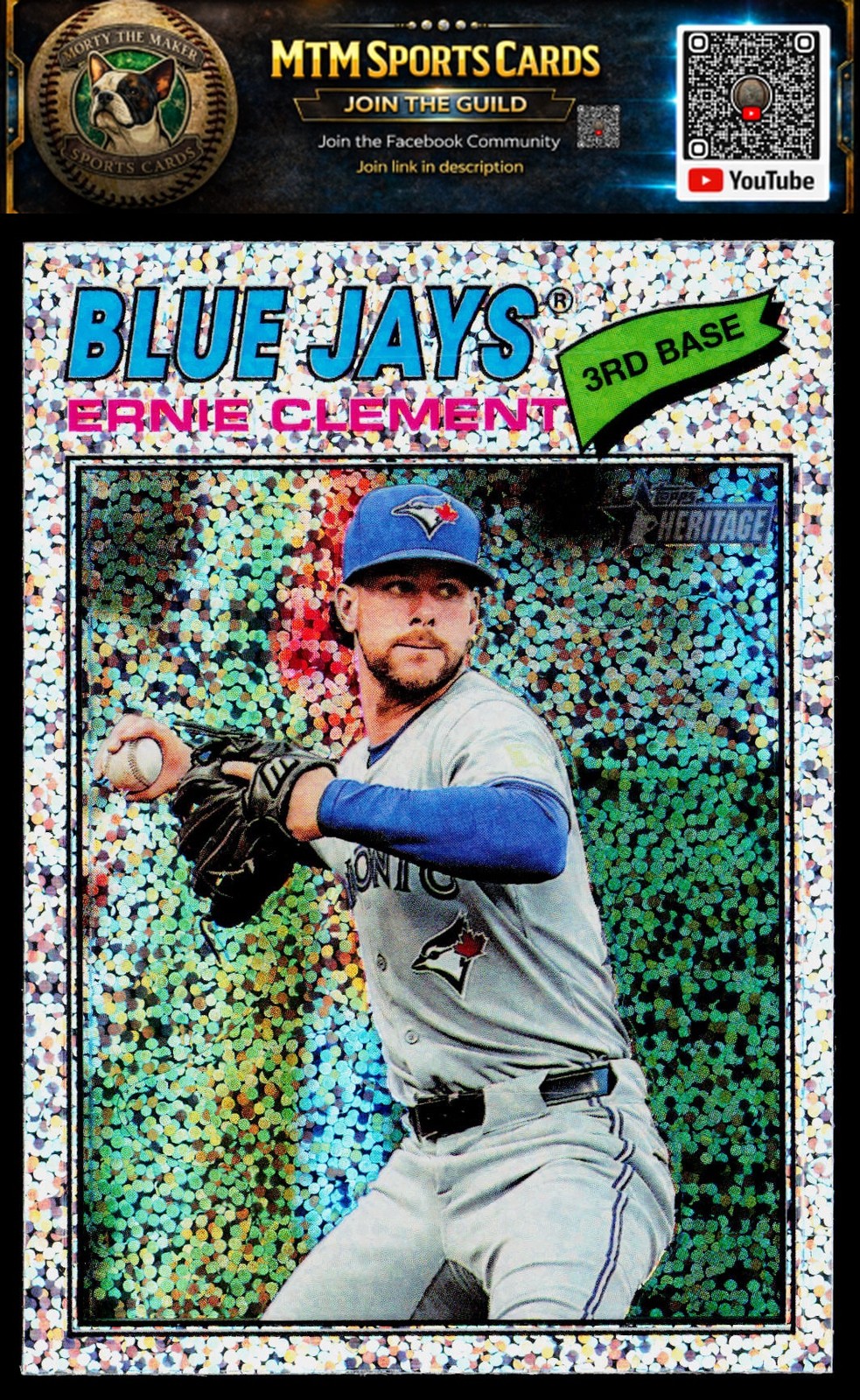 2026 Topps Heritage #21 Ernie Clement Chrome Silver Sparkle Refractors
