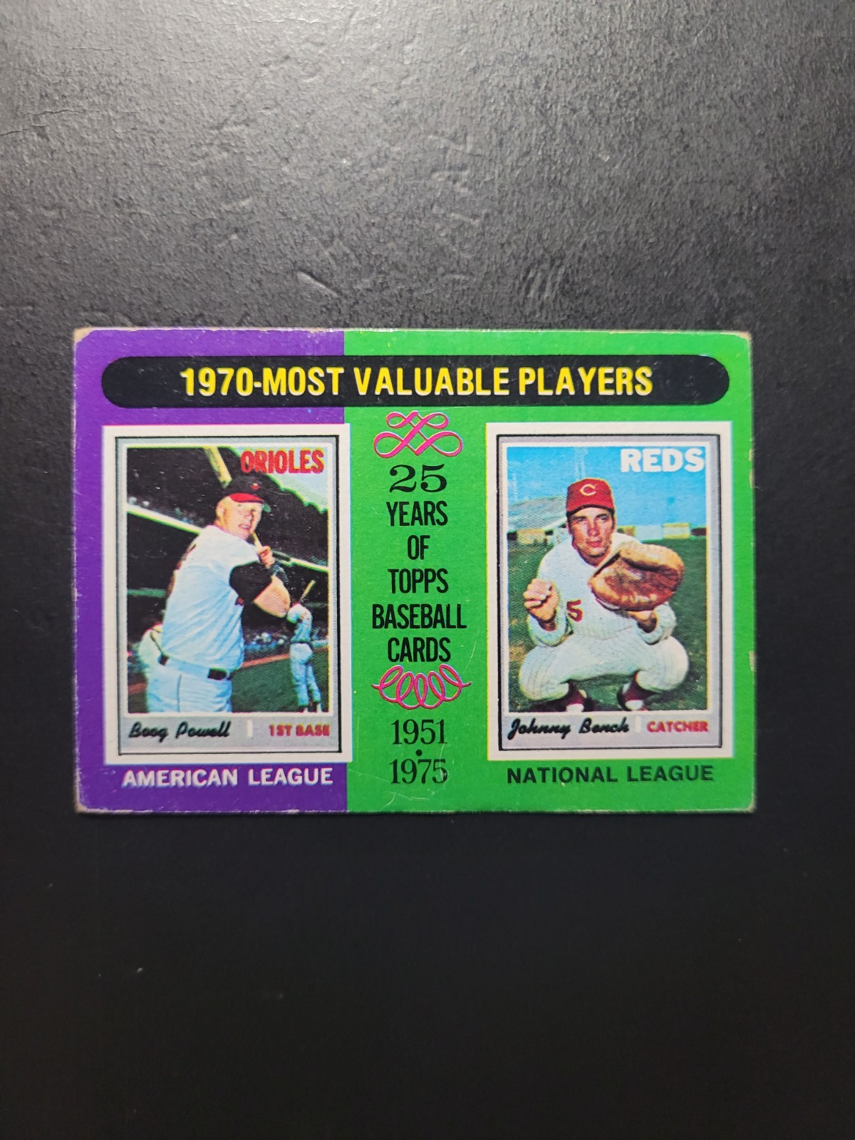 1975 Topps (MINI) # 208 MVP Baseball Cards, Johnny Bench