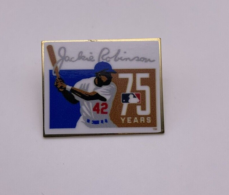 Jackie Robinson #42 Rectangular Pin 75 Years Baseball MLB Brooklyn Dodgers 1.25″