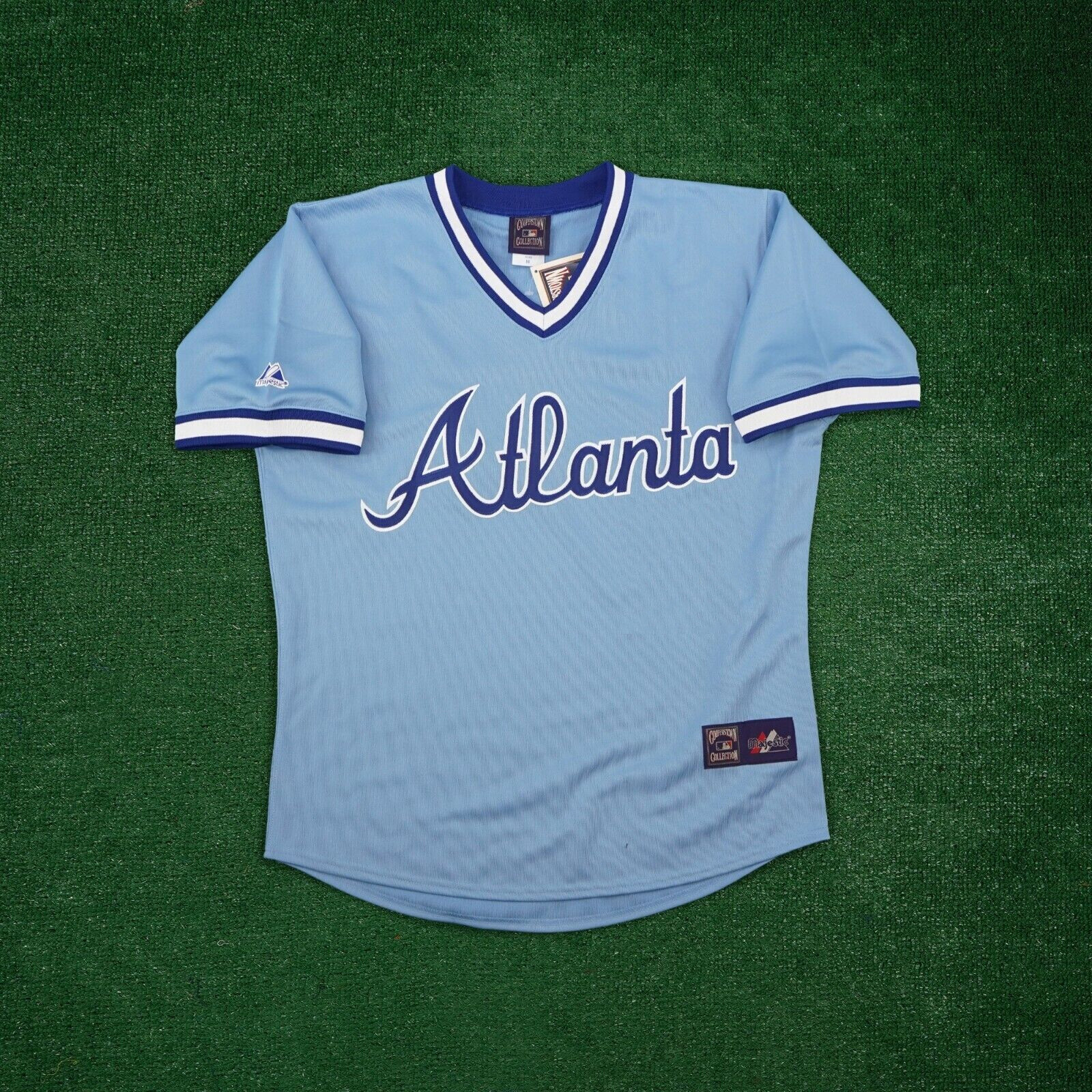 Atlanta Braves 1982 Cooperstown Throwback Light Blue Men’s Jersey