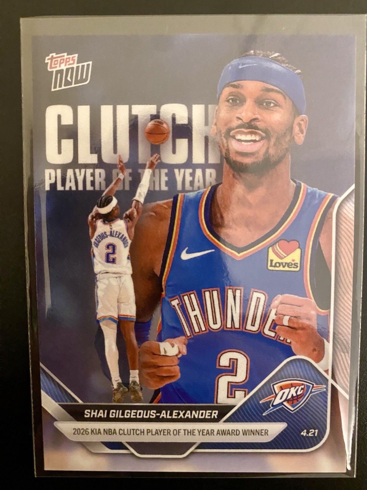 2025-2026 NBA TOPPS NOW CPOY SHAI GILGEOUS-ALEXANDER OKC