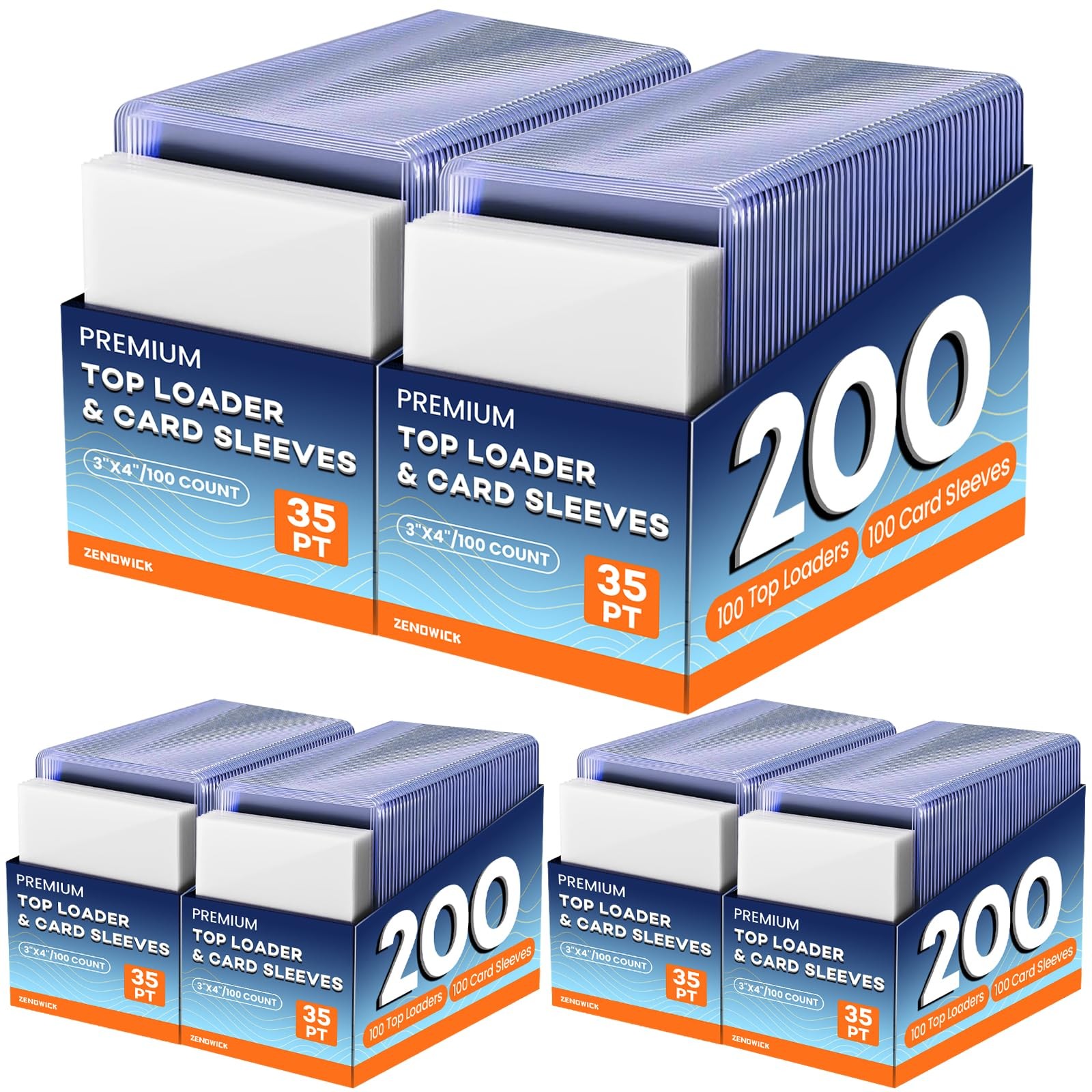 600 Card Sleeves Top Loaders for Cards, 3″ x 4″ Hard Plastic Toploaders