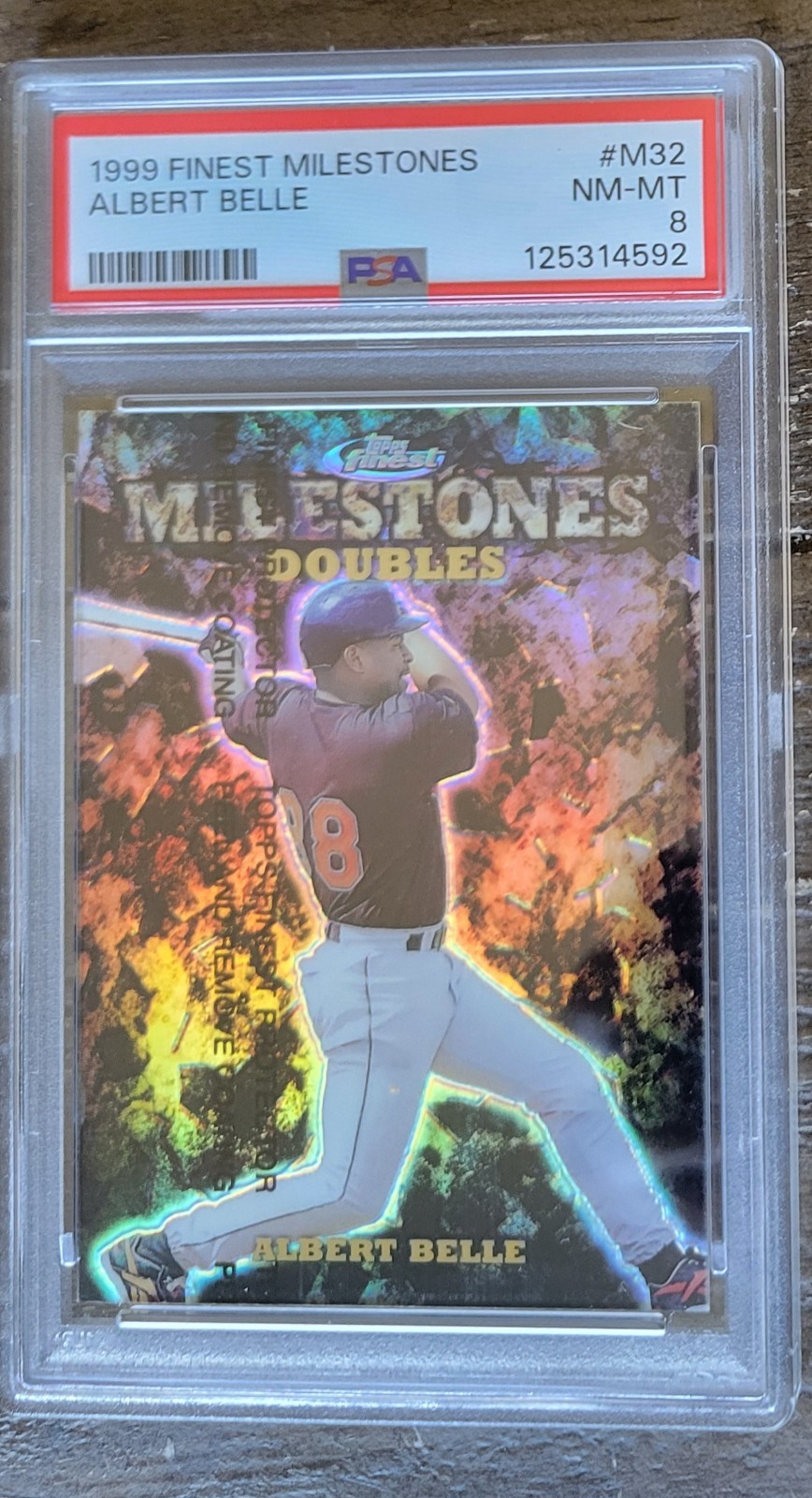 ALBERT BELLE PSA 8 1999 Topps Finest Milestones /500 sp shortprint