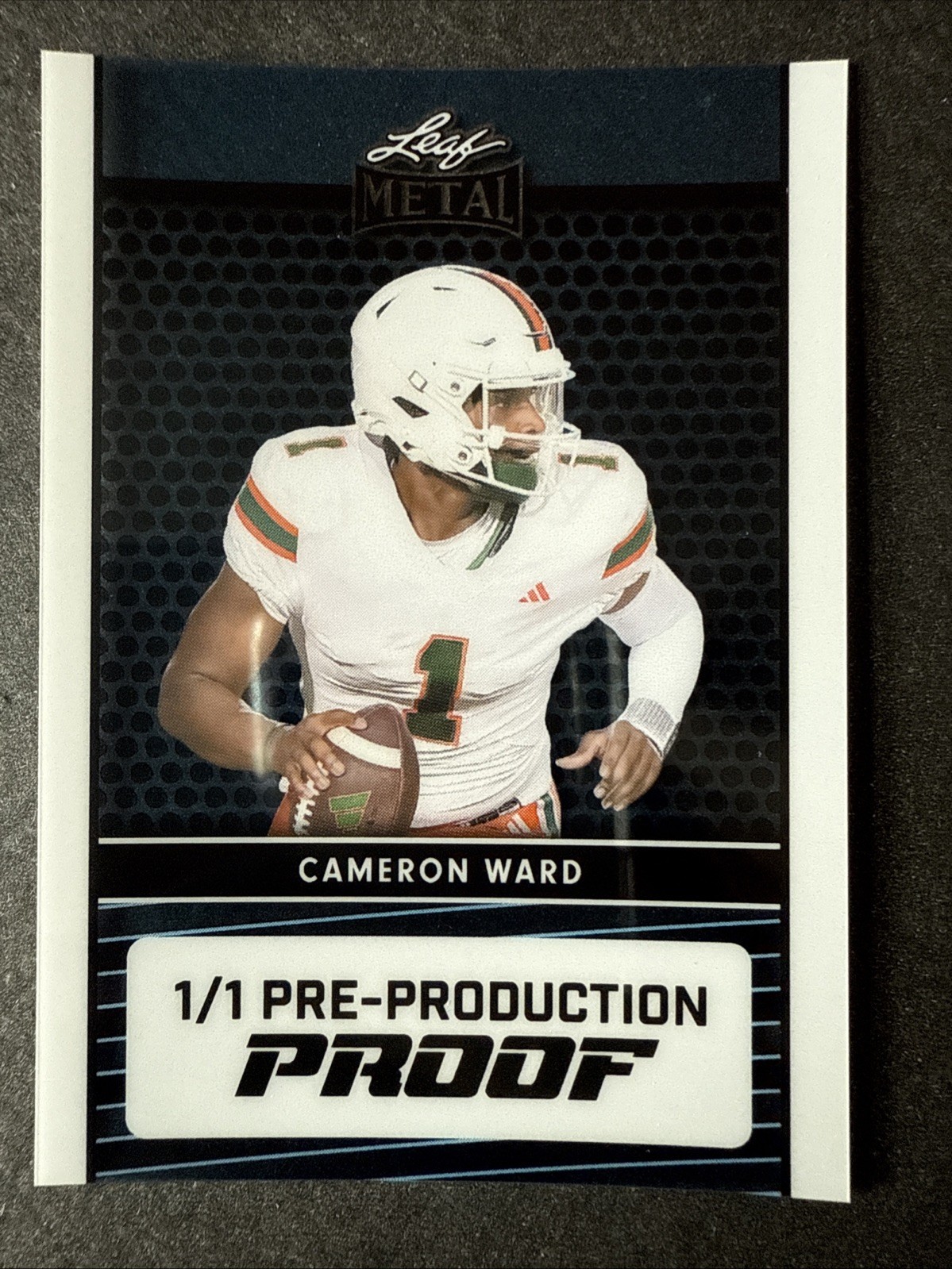 Cameron Ward Rookie Card 1/1 2024 Leaf Collective Metal Clear Light Blue Proof