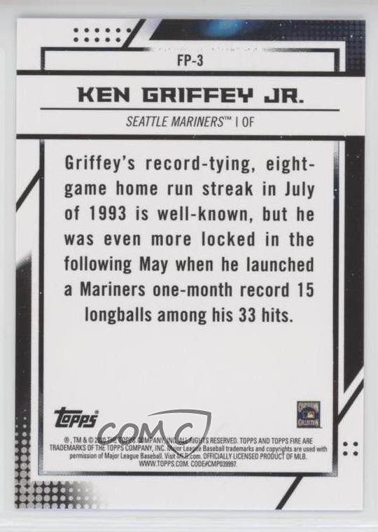 2020 Topps Chrome Topps Fire Preview Ken Griffey Jr #FP-3 HOF ut4