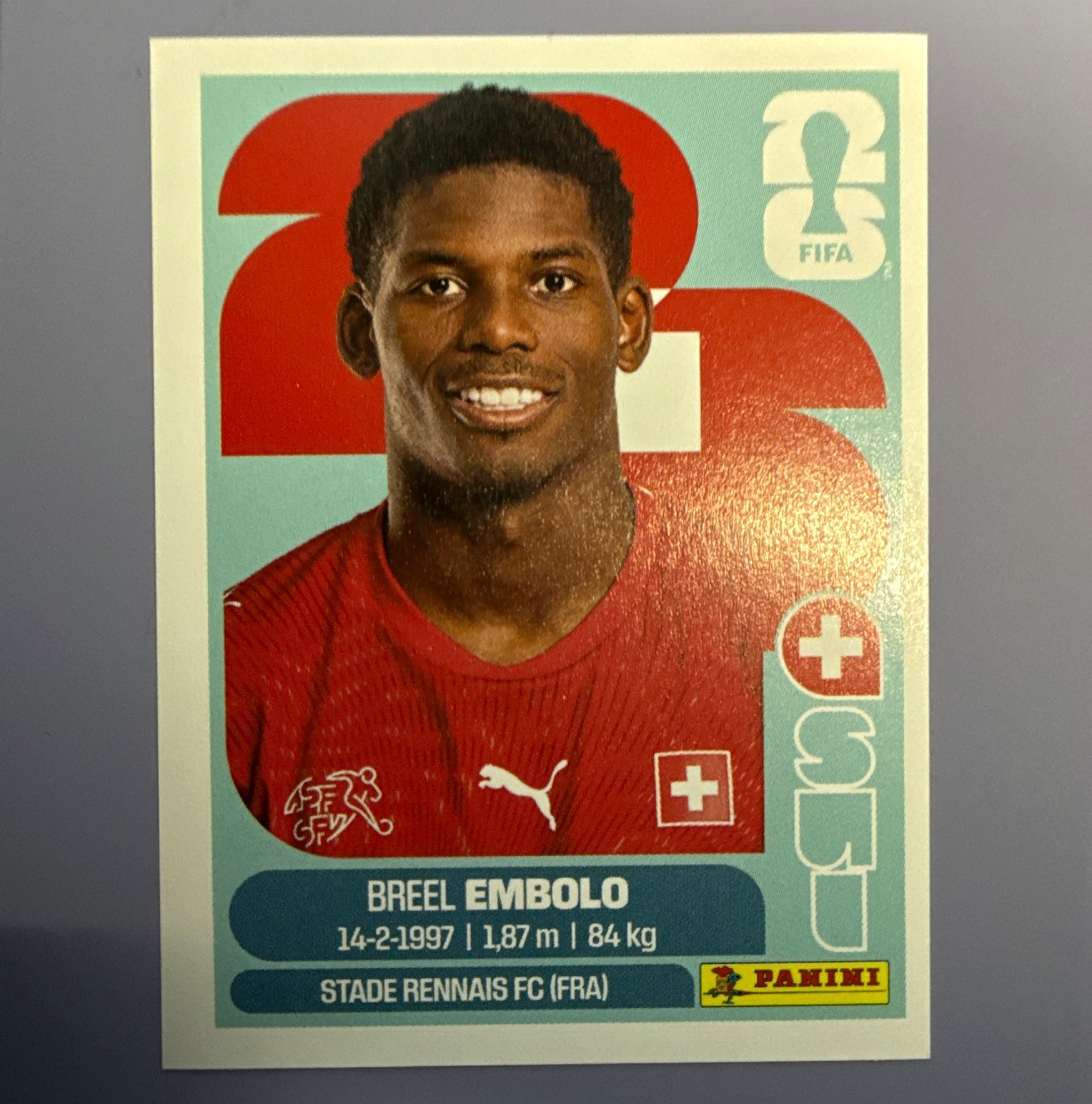 Panini FIFA World Cup 2026 Breel Embolo SUI 17 Portrait Sticker Switzerland