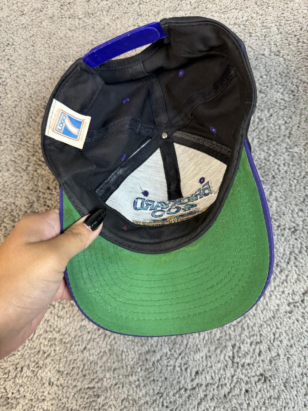 Vintage Brickyard 400 Hat Cap Snap Back Mens One Size Black NASCAR Racing 1995