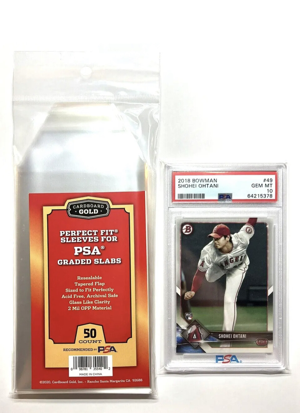 PSA Perfect Fit Sleeves for Graded Slabs PSA Logo 50, 100, 200, 500, 1000