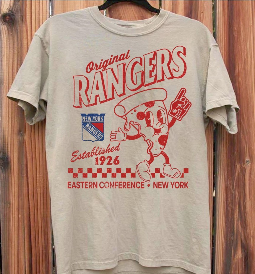 NHL New York Rangers Ranger Pizza sand color shirt VK01778