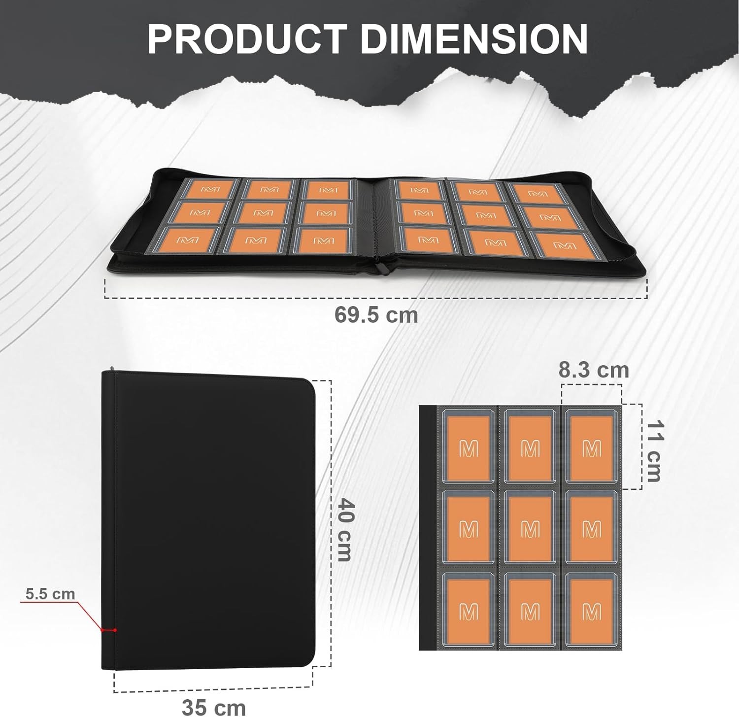 Toploader Binder Holds 288 Toploaders 9 Pocket Top Loader Binders for 3 x 4”