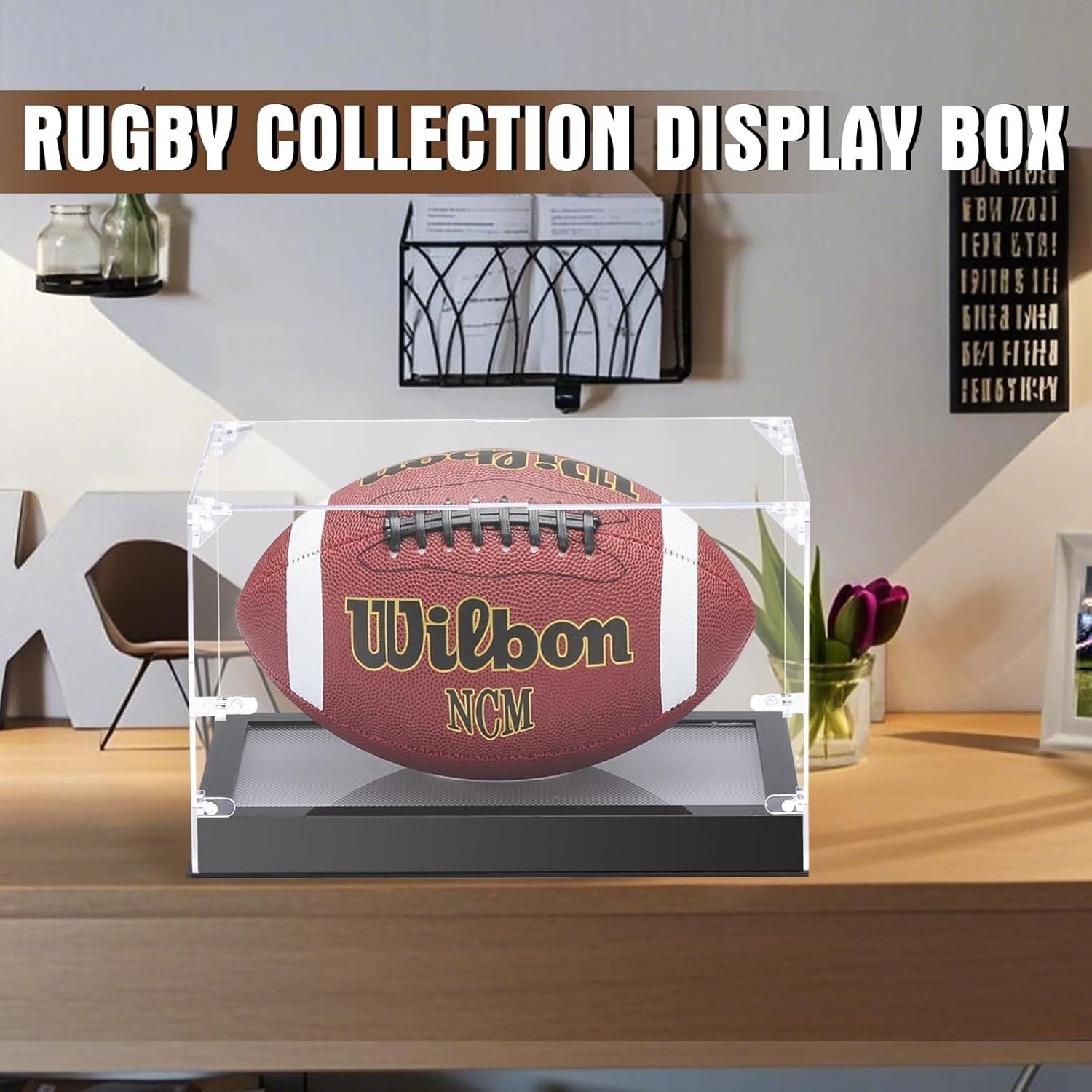 Acrylic Football Trophy Case with Adjustable LED – Stunning Exhibit Box
