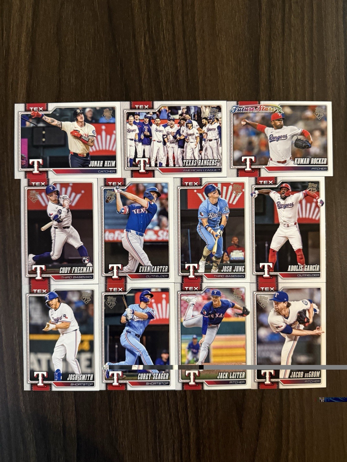 2026 Topps Series One Texas Rangers Complete Team Set (11 Cards) Rookie RC