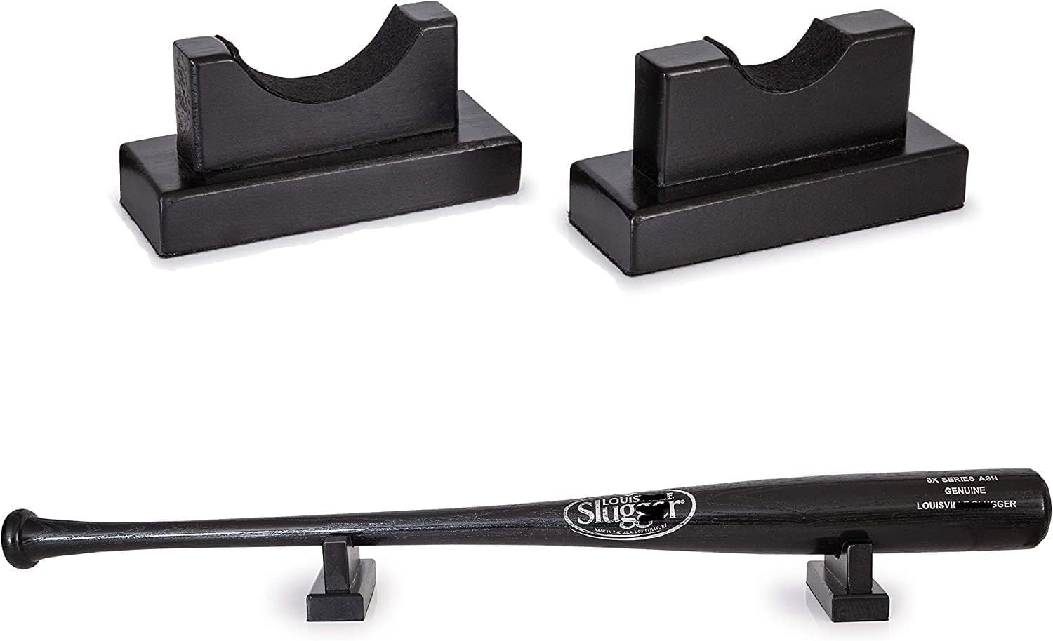 Tabletop Bat Display Stand Wood Felt Lining