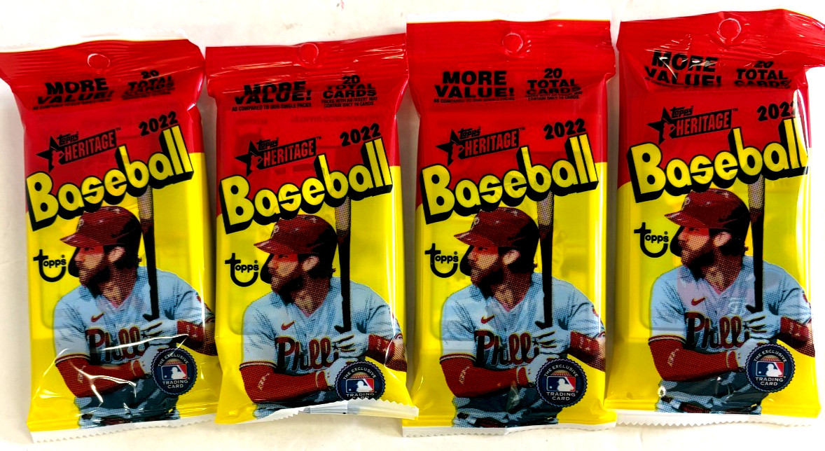 2022 TOPPS HERITAGE BASEBALL FAT PACKS ( 4 PACKS)