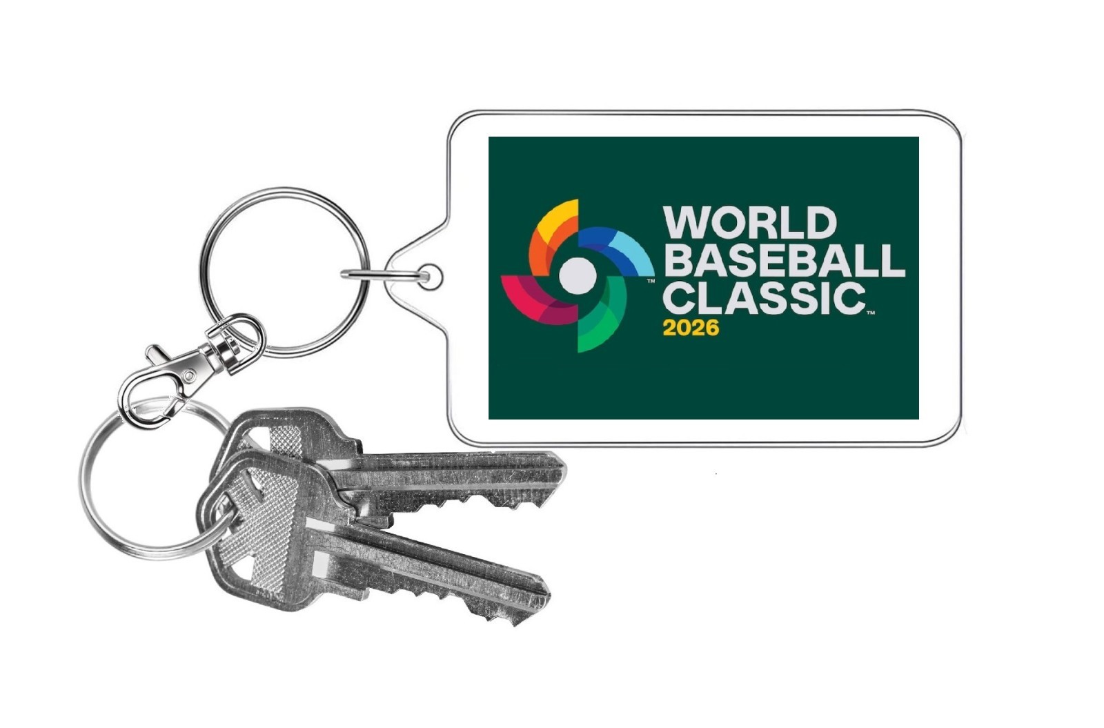 World Baseball Classic Photo Keychain 2026 Team Logo Dual Image USA Japan Korea