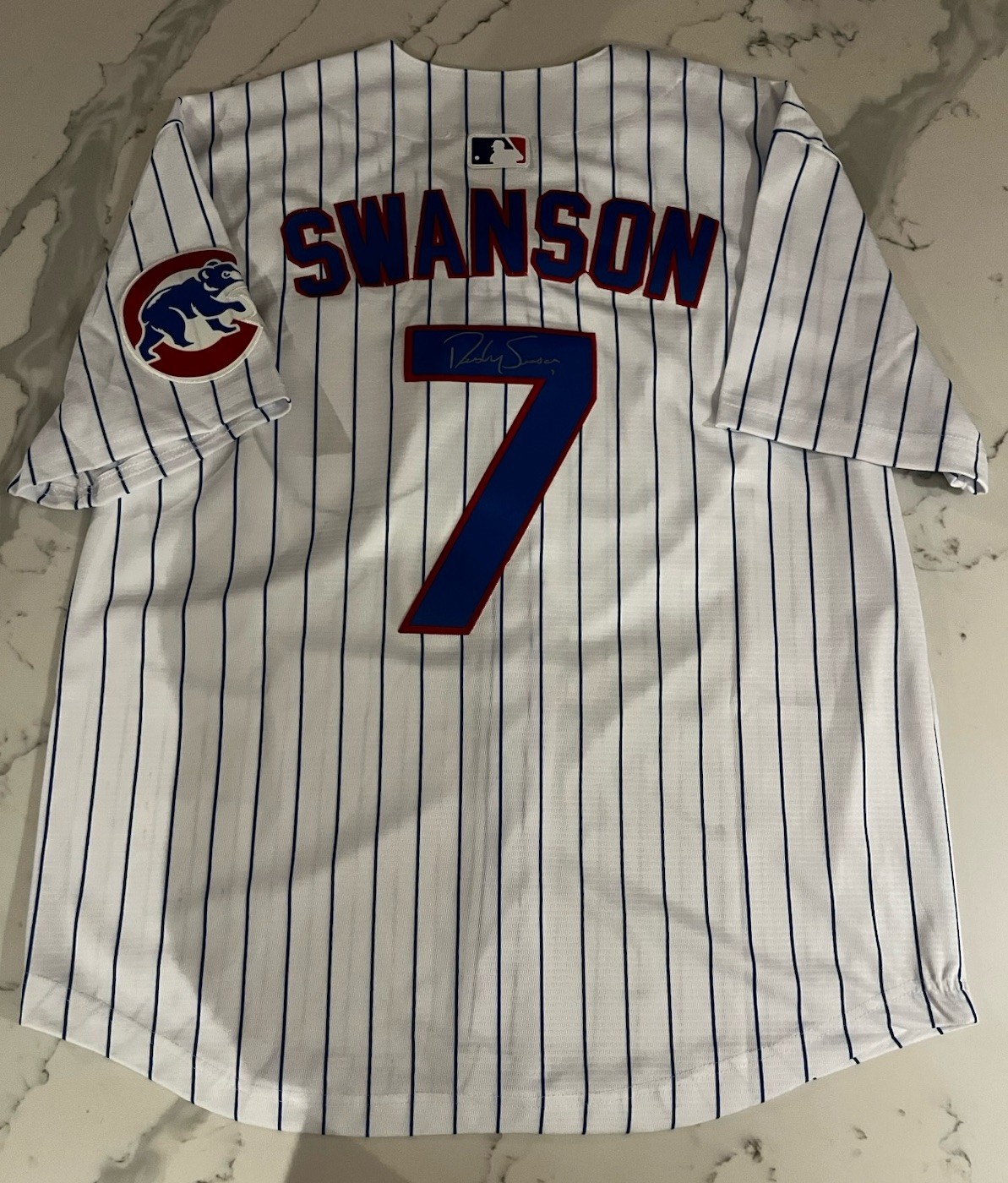Dansby Swanson Autographed Signed Home White Chicago Cubs Jersey #7